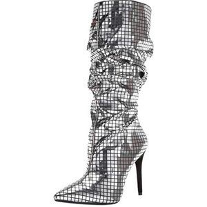 MIRRORBALL Jessica Simpson Leonelle boot 10 RARE STUDIO 54 RAVECORE Y2K